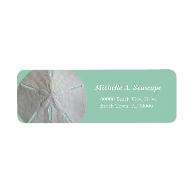 Sand Dollar on Jade Return Address Label (Front)