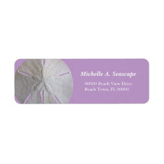 Sand Dollar on Purple Return Address Label