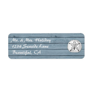Sand Dollar on Rustic Wood ~ Beach Address Return Address Label