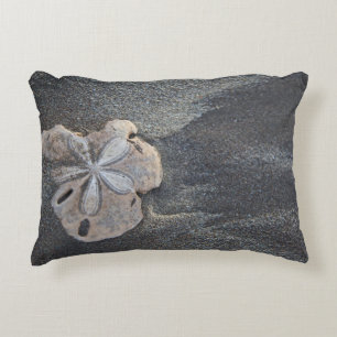 Sand dollar on sand decorative cushion