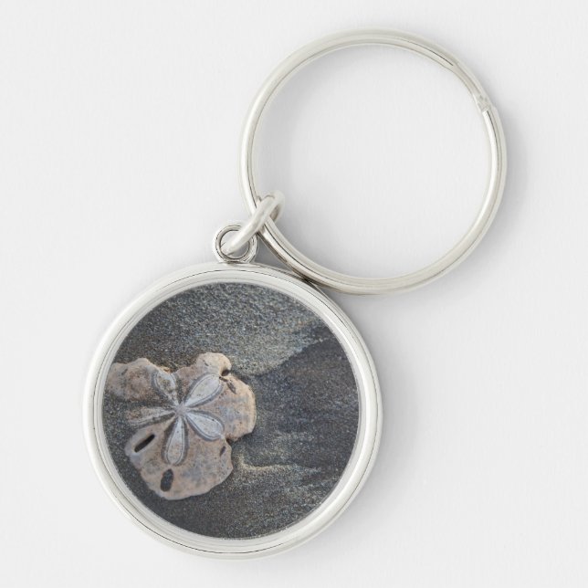 Sand dollar on sand key ring (Front)