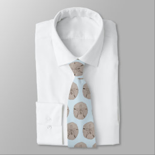 Sand Dollar Painting Coastal Beach Pattern Tie