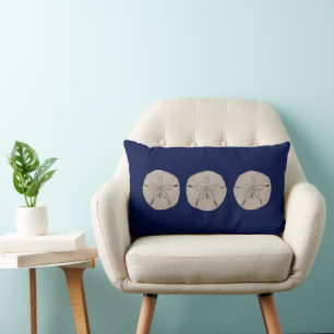 Sand Dollar Painting Navy Pillow