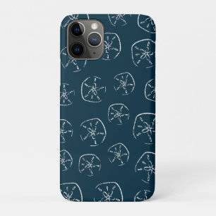 Sand Dollar Pattern Drawing Ocean Blue iPhone 11 Pro Case