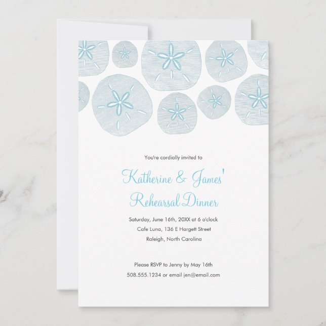 Sand Dollar Rehearsal Dinner Invitation (Front)