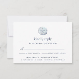 Sand Dollar RSVP Card with Meal Choice