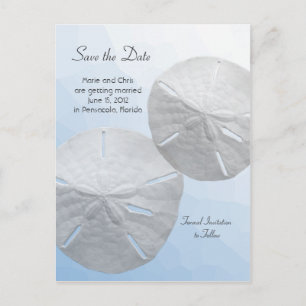 Sand Dollar Save the Date Beach Theme Wedding Announcement Postcard