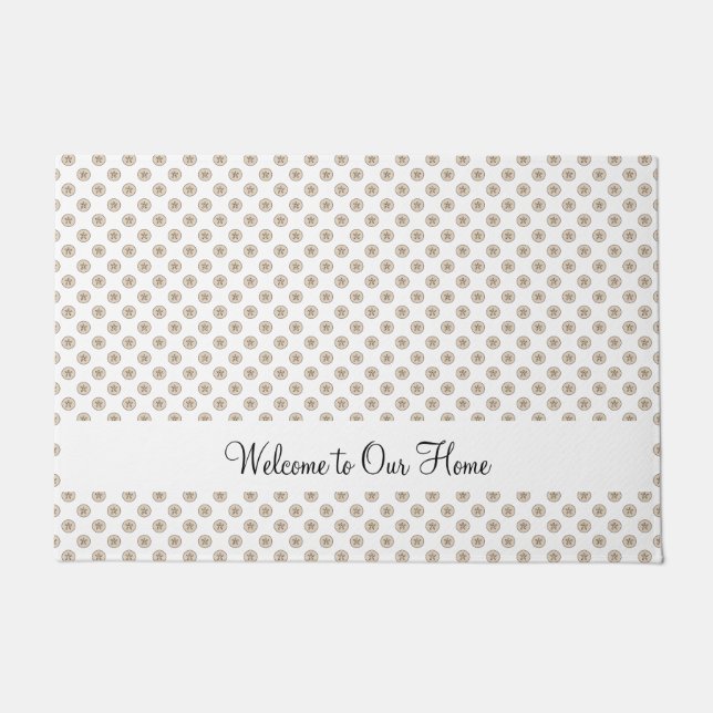 Sand Dollar Sea Shell Pattern Personalise Doormat (Front)
