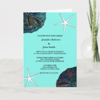 Sand Dollar Sea Shells Teal Artsy Beach Wedding