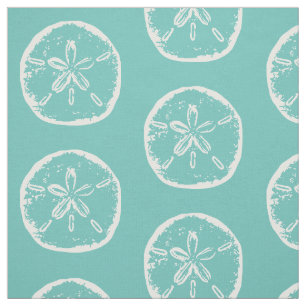 Sand dollar seashell beach theme textile fabric