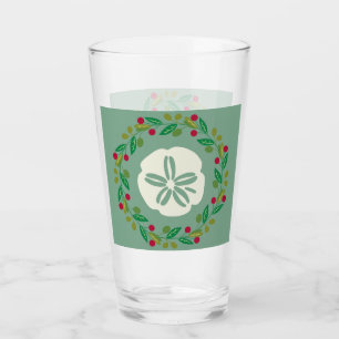 Sand Dollar Seashell Christmas Wreath Glass