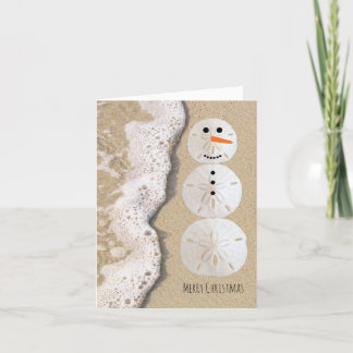 Sand Dollar Snowman Holiday Card