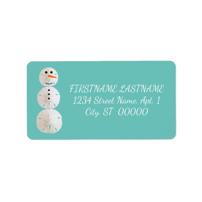 Sand Dollar Snowman Label (Front)