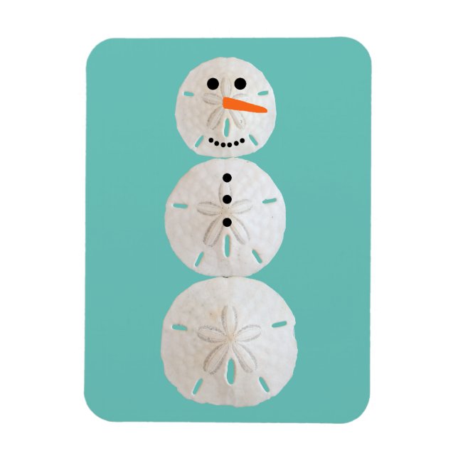 Sand Dollar Snowman Magnet (Vertical)