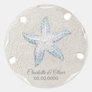 Sand Dollar Starfish Gem Classic Round Sticker