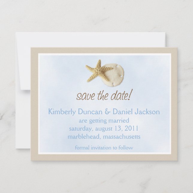 Sand Dollar & Starfish Save the Date (Front)
