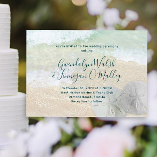 Sand Dollar Wedding Ceremony Invitation