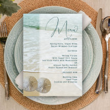 Sand Dollar Wedding Menu Template