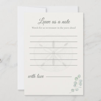 Sand Dollar Wedding Message Cards |