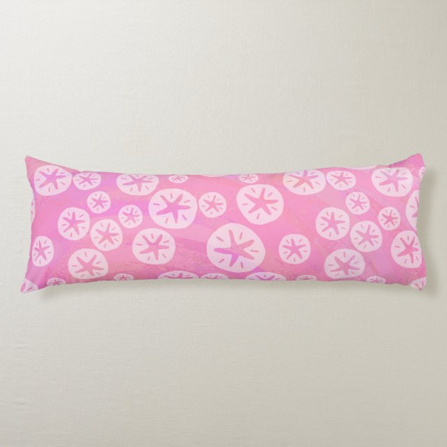 Sand Dollar White and Pink Body Cushion (Front)