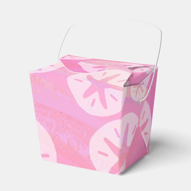 Sand Dollar White and pink Favour Box (Front Side)