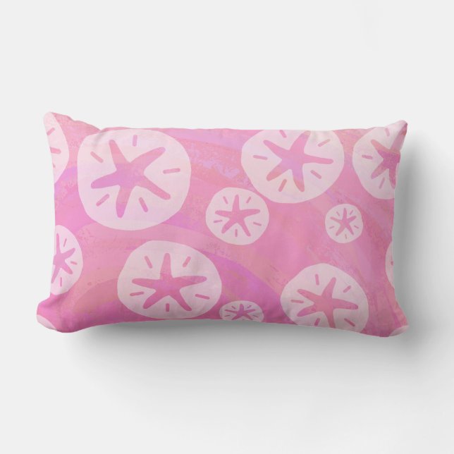 Sand Dollar White and pink Lumbar Cushion (Front)