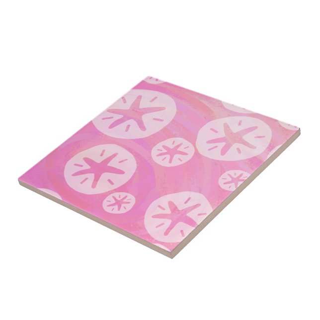 Sand Dollar White and pink Tile (Side)