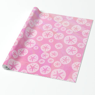 Sand Dollar White and pink Wrapping Paper