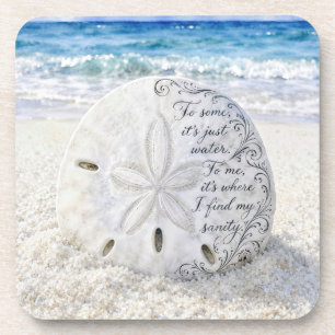 Sand Dollar with Inspirational Quote Coaster