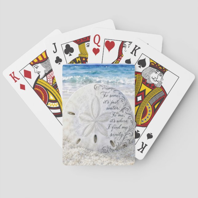 Sand Dollar with Inspirational Quote Playing Cards (Back)