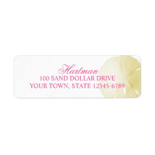 Sand Dollar Yellow Pink custom Return Address Label