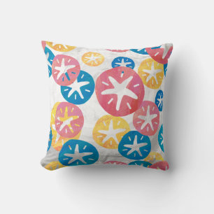 Sand Dollar Yellow Red Blue Pattern Cushion