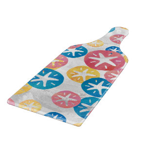 Sand Dollar Yellow Red Blue Pattern Cutting Board