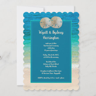 Sand Dollars Anniversary Vows Ceremony Invitation