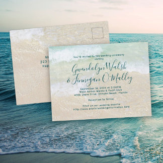 Sand Dollars Beach Wedding Invitation Postcard