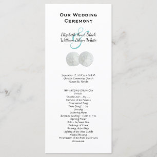 Sand Dollars Beach Wedding Tall Program Template