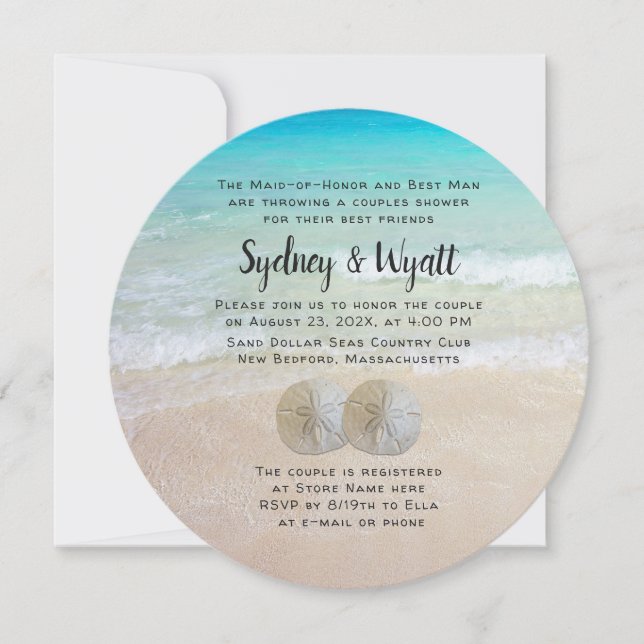 Sand Dollars Couples Shower Engagement Party Invitation (Front)