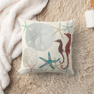 Sand Dollars Sea Horses Starfish Collection Cushion