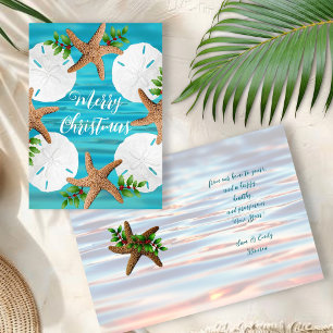 Sand Dollars Starfish Beach Christmas Folded Cards