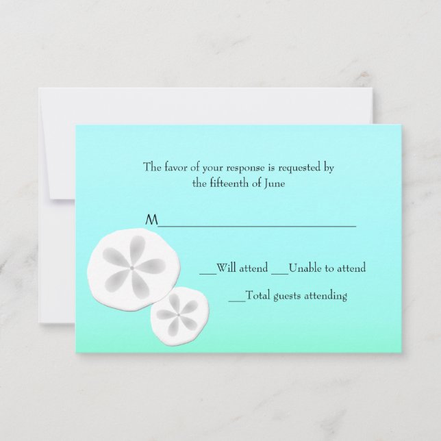 Sand Dollars Wedding Response Card (Front)