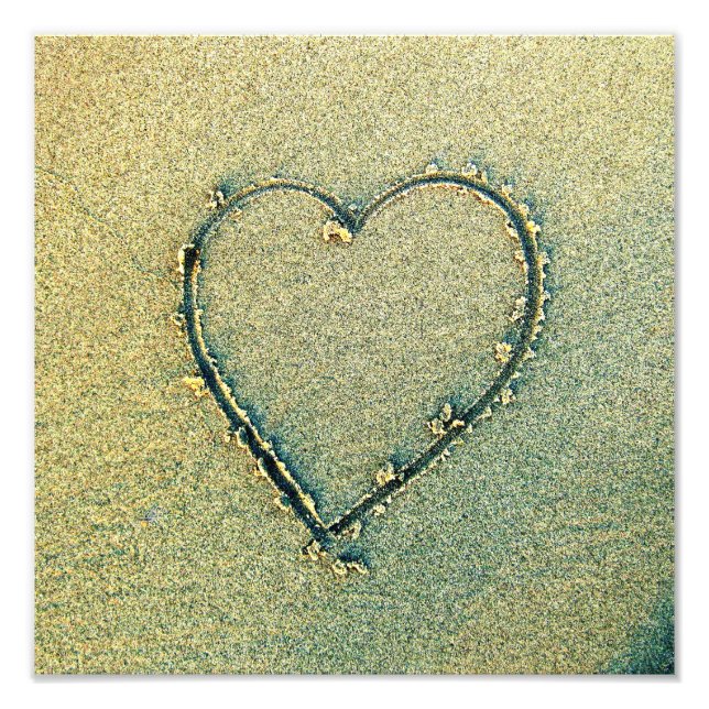 Sand Drawing Heart Photo Print (Front)