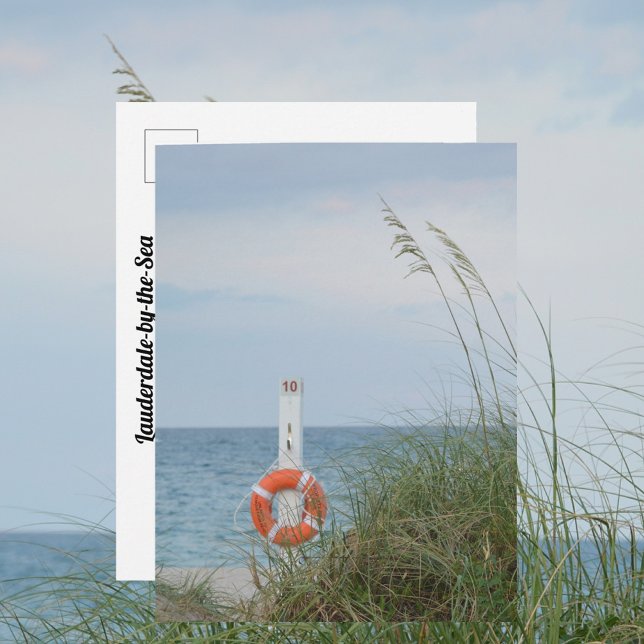 Sand Dune and Life Ring Photographic Coastal Postcard (Creator Uploaded)