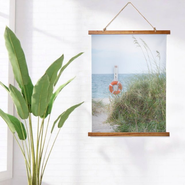 Sand Dune and Life Ring Seashore Photographic Hanging Tapestry (Creator Uploaded)