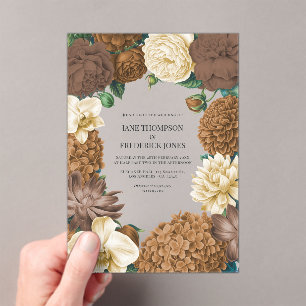 Sand Dune, Copper Glow & Hazelnut Cream Wedding Acrylic Invitations