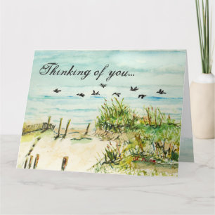 Sand Dunes and Seagulls Outer Banks North Carolina Card