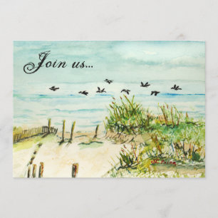 Sand Dunes and Seagulls Outer Banks North Carolina Invitation