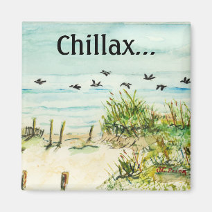 Sand Dunes and Seagulls Outer Banks North Carolina Magnet