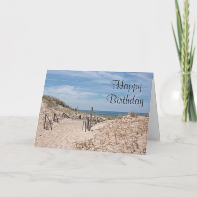 Sand dunes at the beach card (Front)