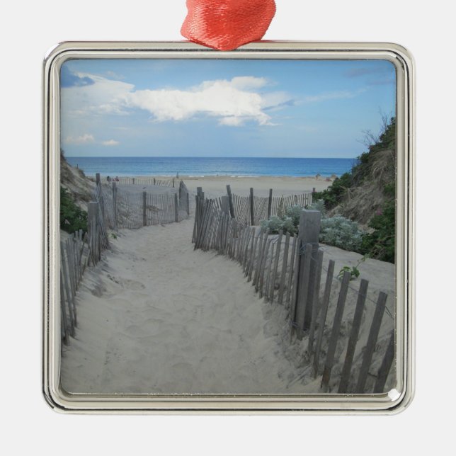 Sand Dunes Block Island Metal Ornament (Front)