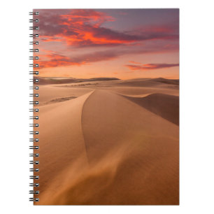 Sand Dunes in the Desert at Sunset Notebook